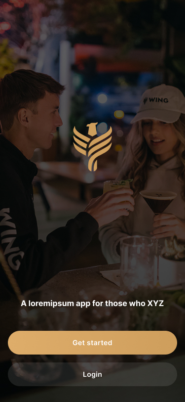 WING app welcome screen